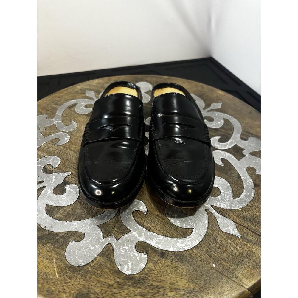 Banana Republic Leather Mules Backless Penny Loafers Women’s 7 Black old money - Picture 2 of 7